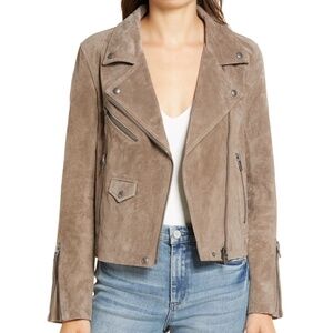 NEW BLANKNYC French Taupe VITAL SIGNS Suede MOTO JACKET XS